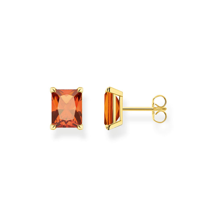 THOMAS SABO Ear studs orange stone gold