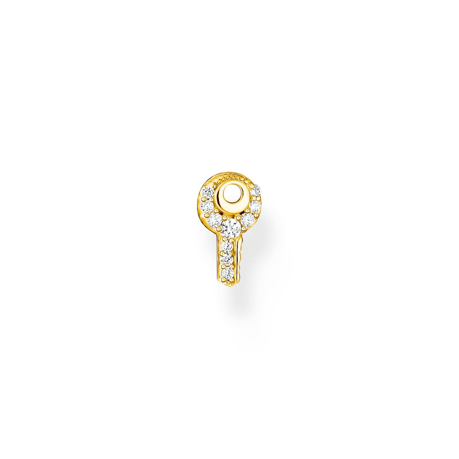 Thomas Sabo Single ear stud key white stones gold
