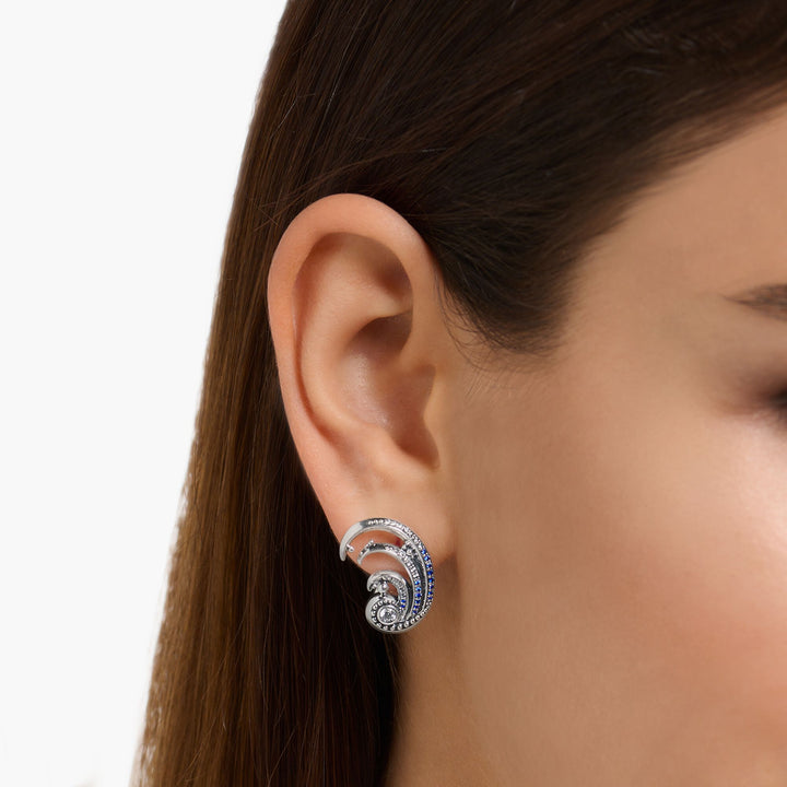 Thomas Sabo Ear studs wave with blue stones
