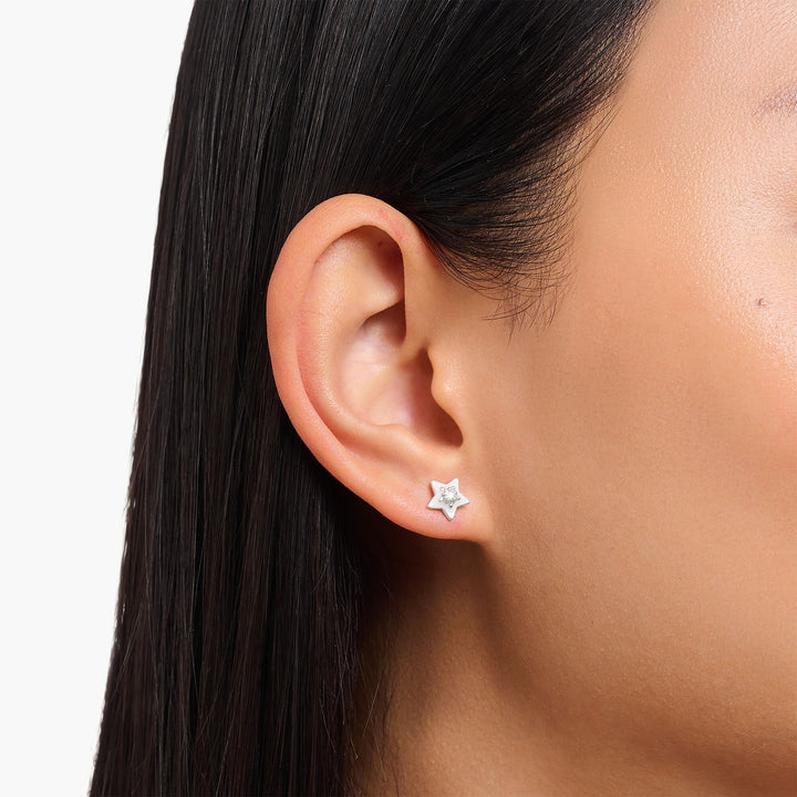 THOMAS SABO Star Ear Studs with White Stones