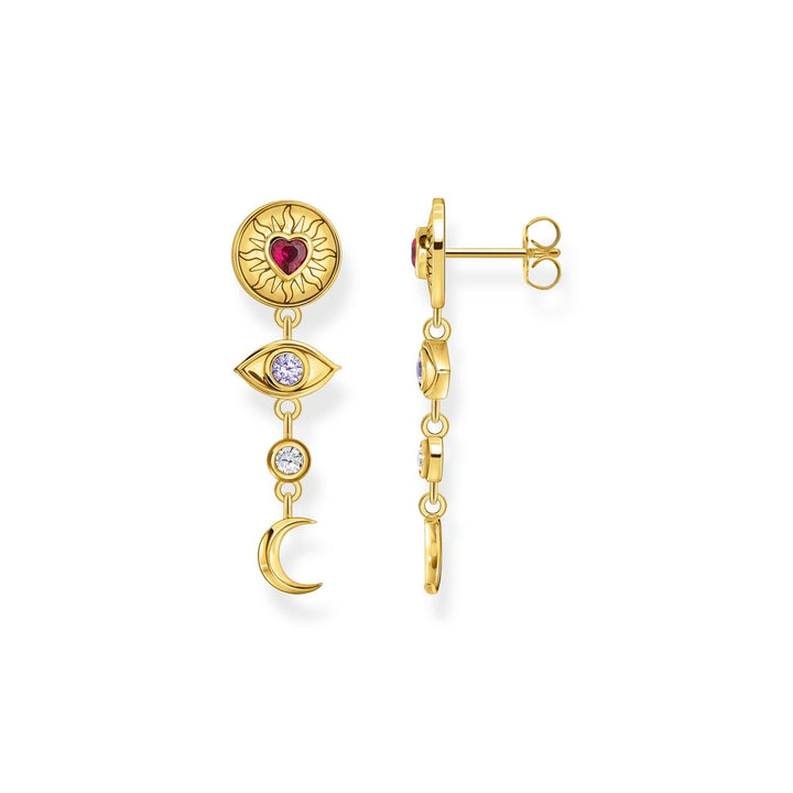 THOMAS SABO Gold Cosmic Talisman Earrings with Colourful Stones