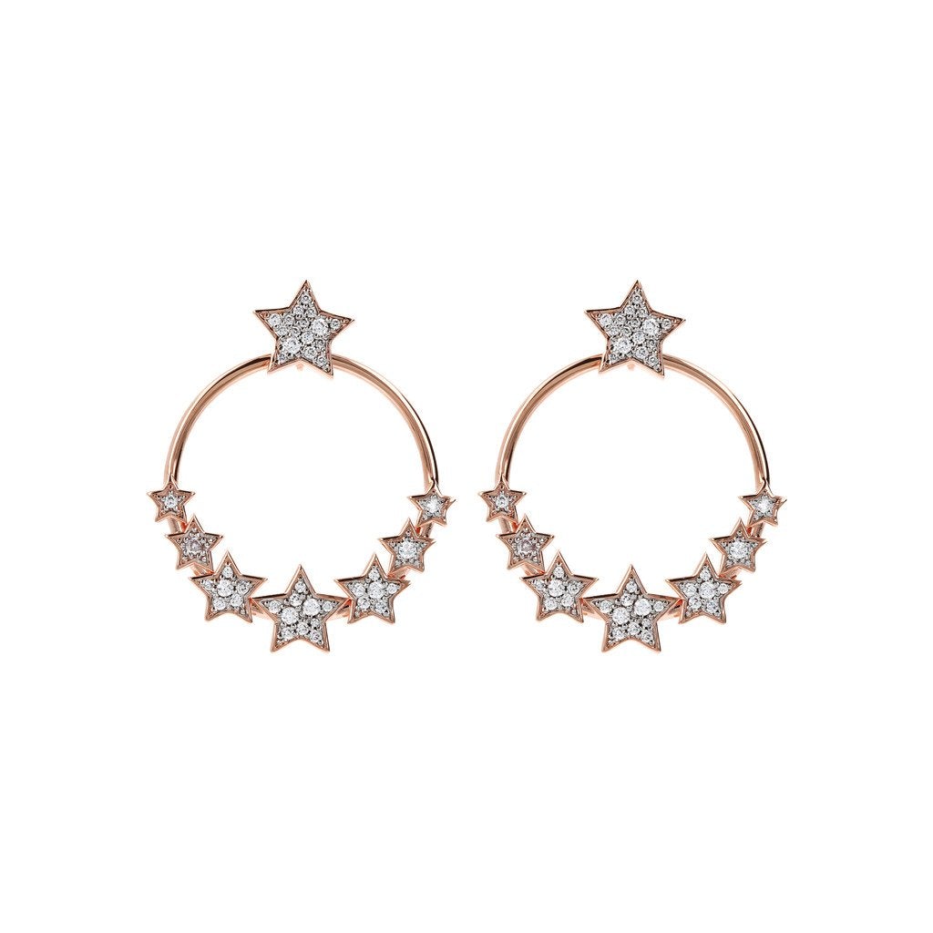 Bronzallure Hoop Earrings Stars