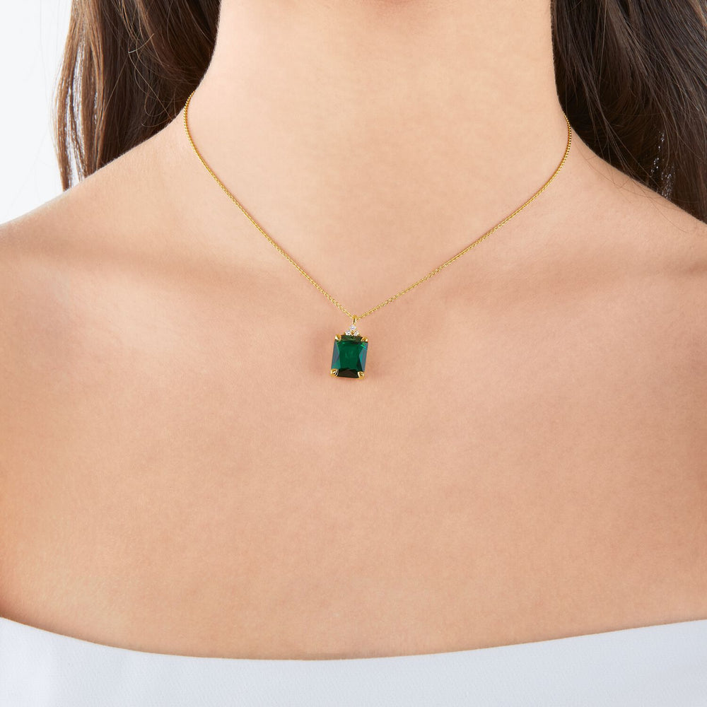 Thomas Sabo Necklace Green Stone Gold | The Jewellery Boutique