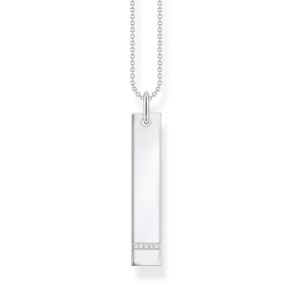 Thomas Sabo Necklace tag with white stones silver