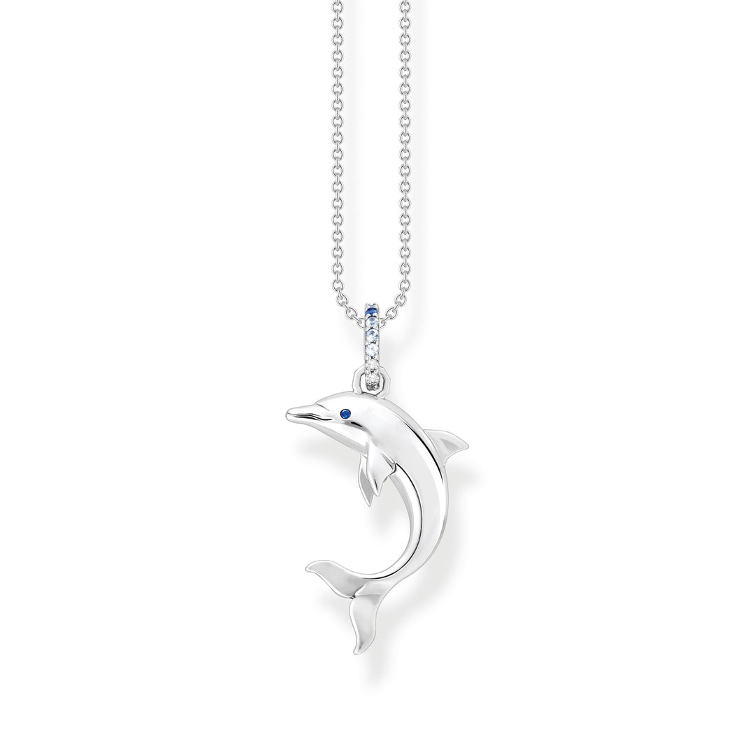 Thomas Sabo Necklace dolphin with blue stones