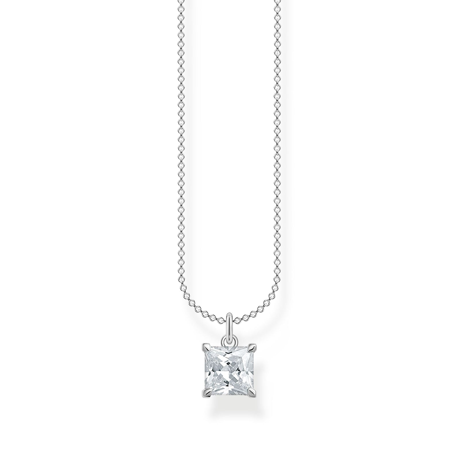 Necklace with white stones silver