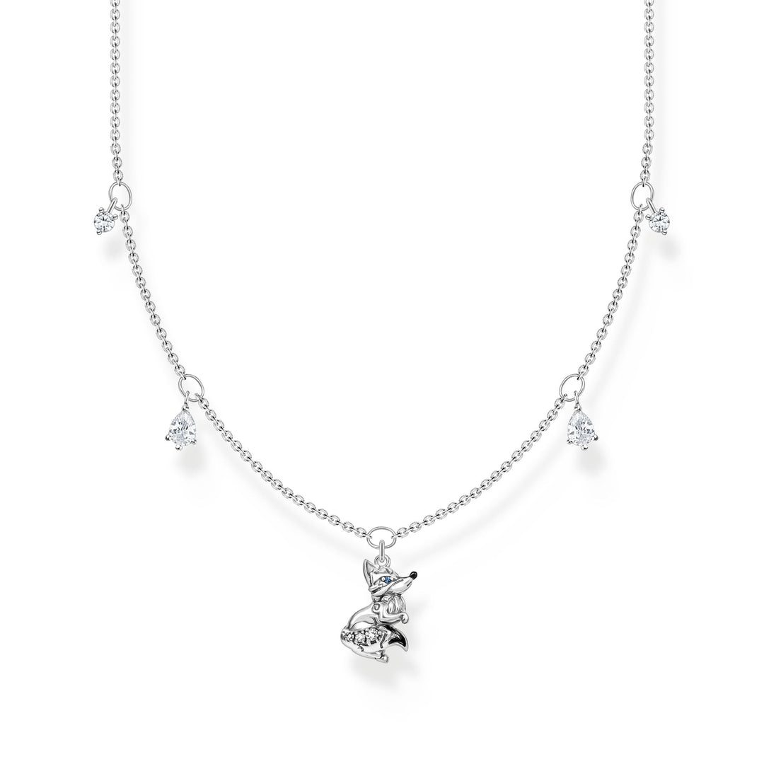 THOMAS SABO Necklace fox with white stones silver