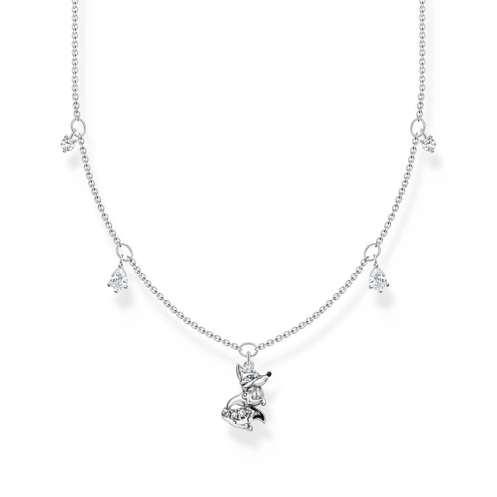THOMAS SABO Necklace fox with white stones silver