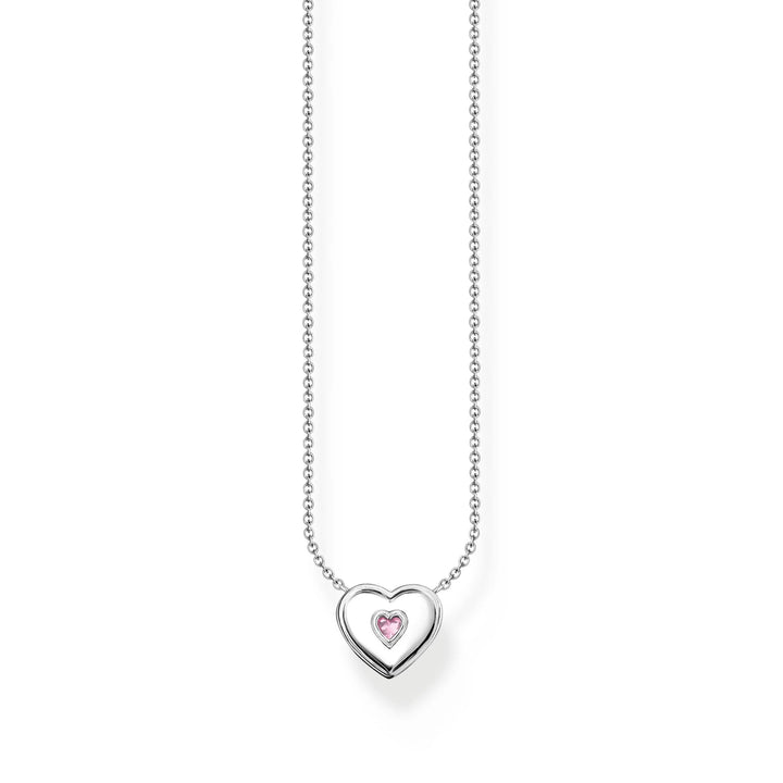 THOMAS SABO Pink Stone Heart Necklace