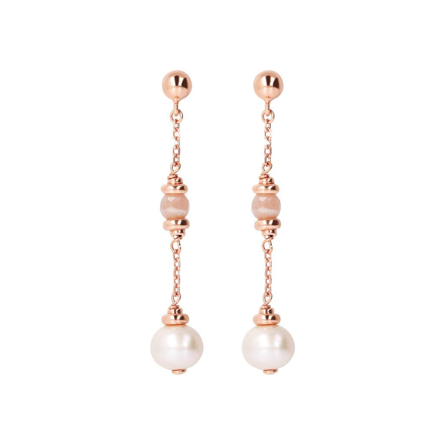 Bronzallure Long Earrings With Pearl