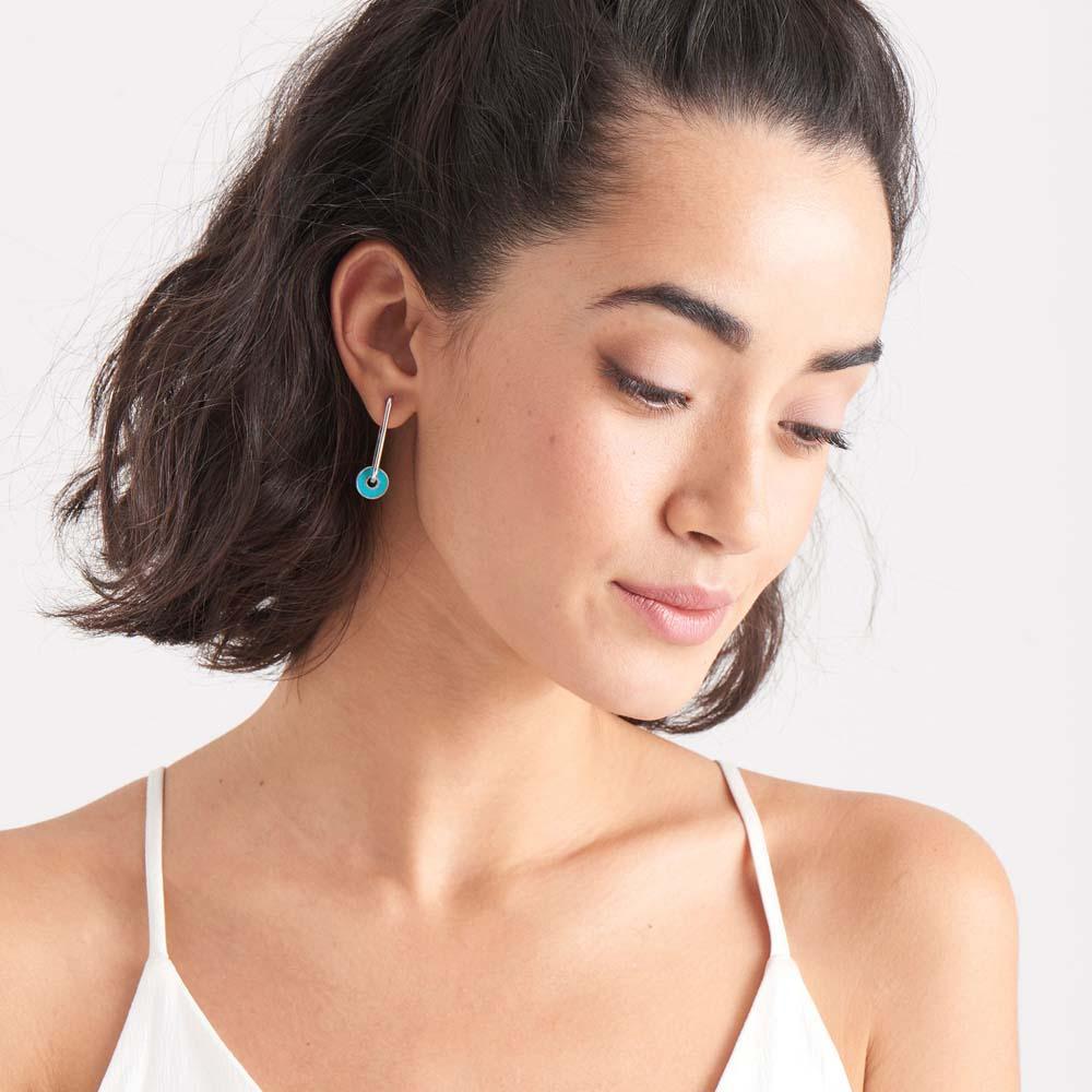 Turquoise Disc Hoop Earrings - Ania Haie Jewellery