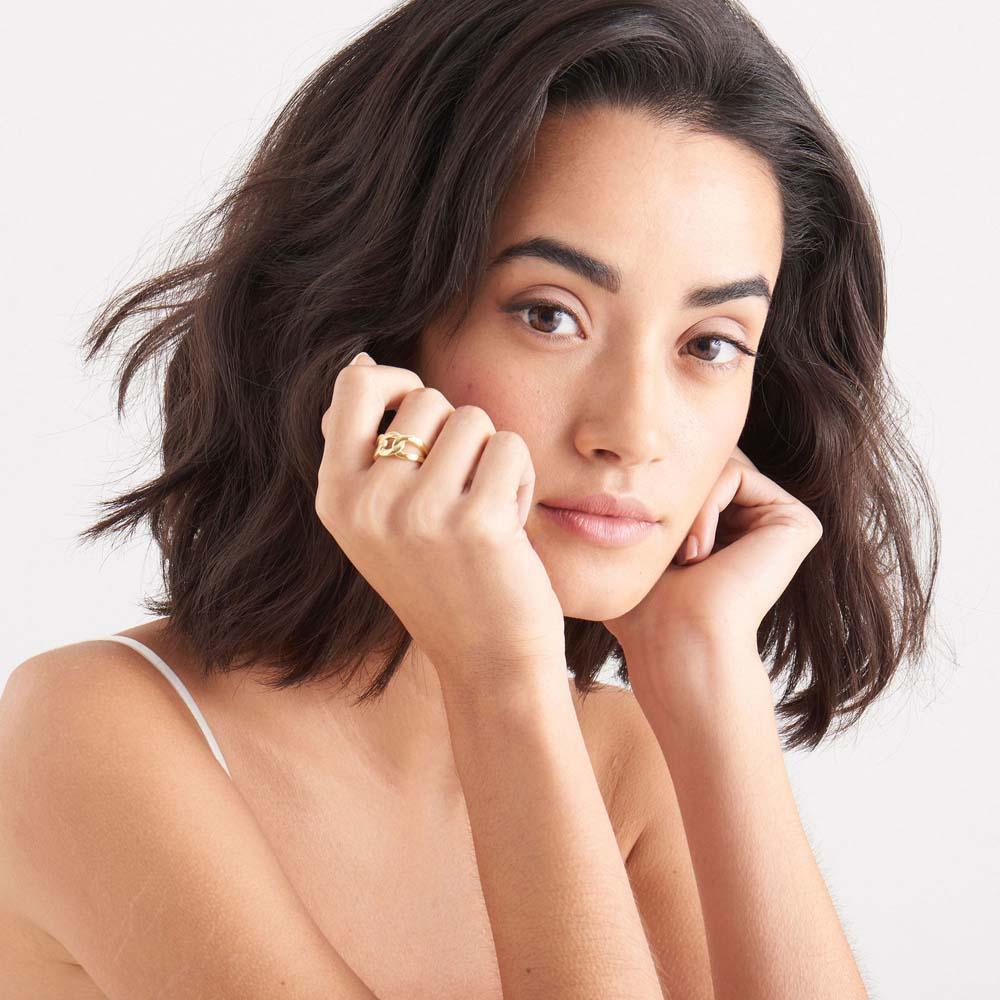 Wide Curb Chain Adjustable Ring - Ania Haie Jewellery