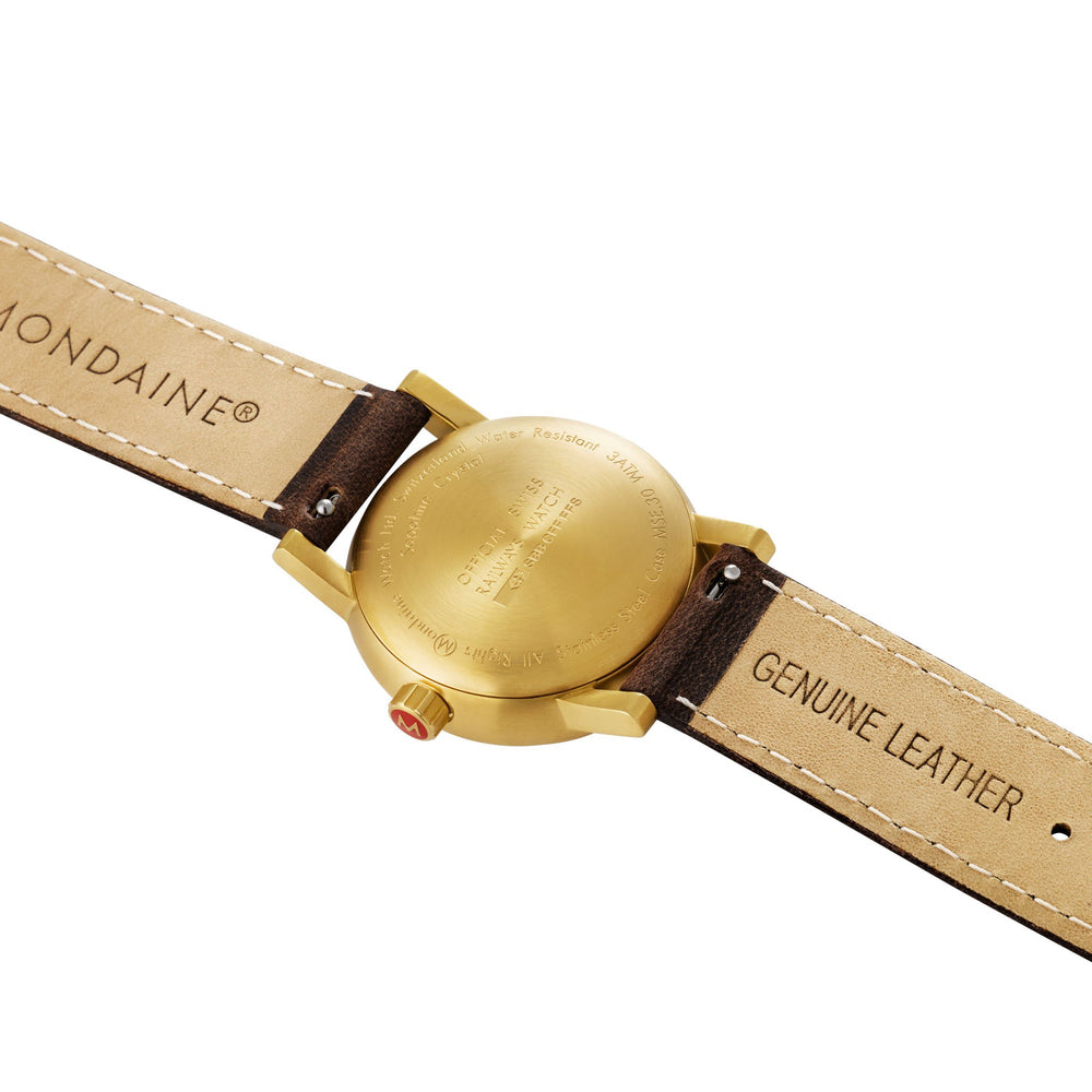 Mondaine Official evo2 30mm Golden Stainless Steel watch back