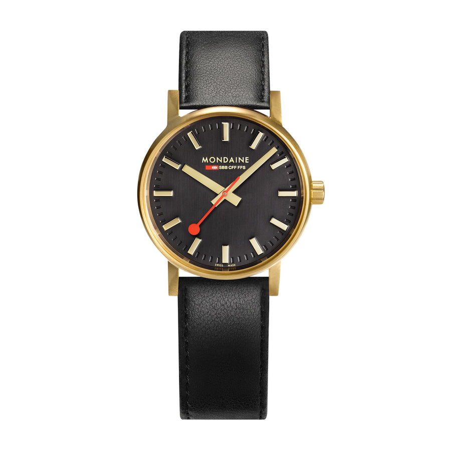 Mondaine Official evo2 30mm Golden Stainless Steel watch front