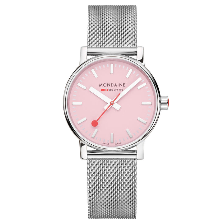 Mondaine Official Swiss Railways Evo2 35mm Sunrise Pink Watch