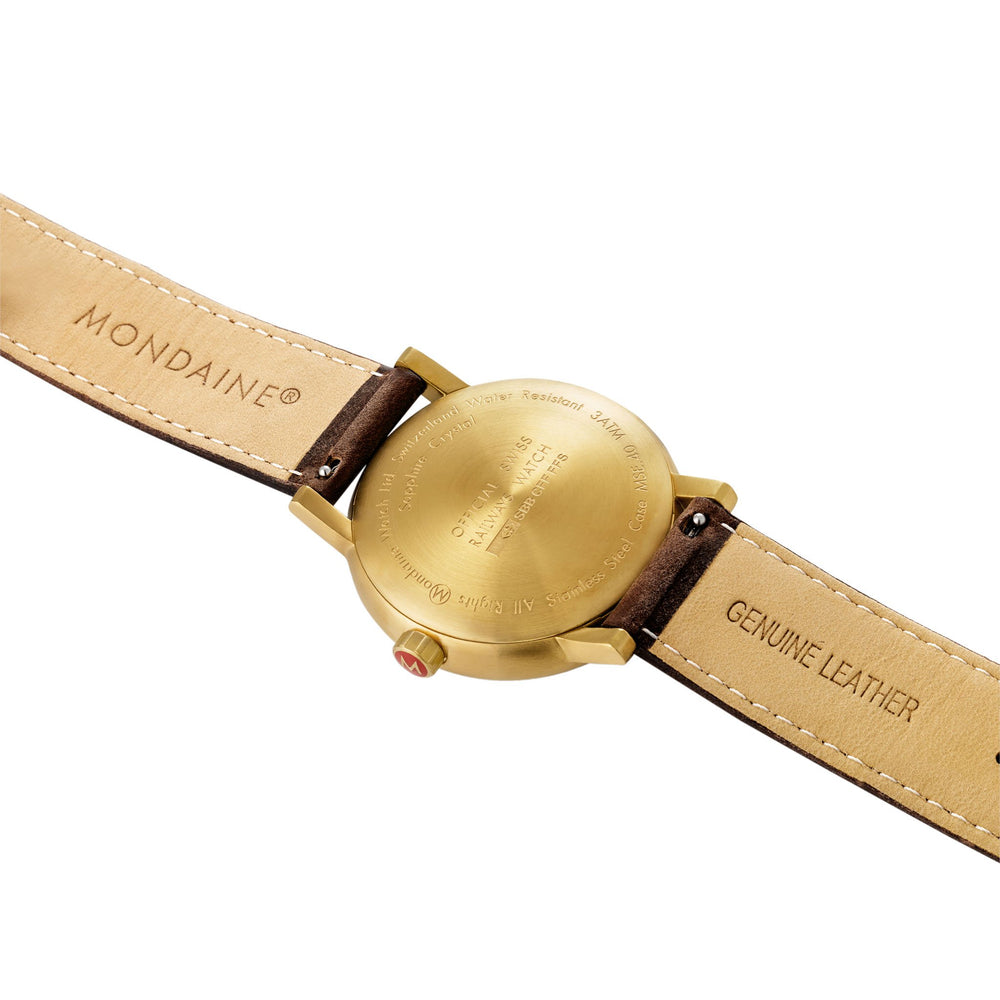 Mondaine Official evo2 40mm Golden Stainless Steel watch back
