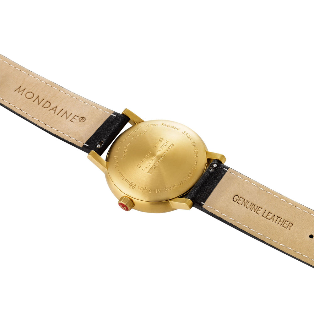 Mondaine Official evo2 40mm Golden Stainless Steel watch back