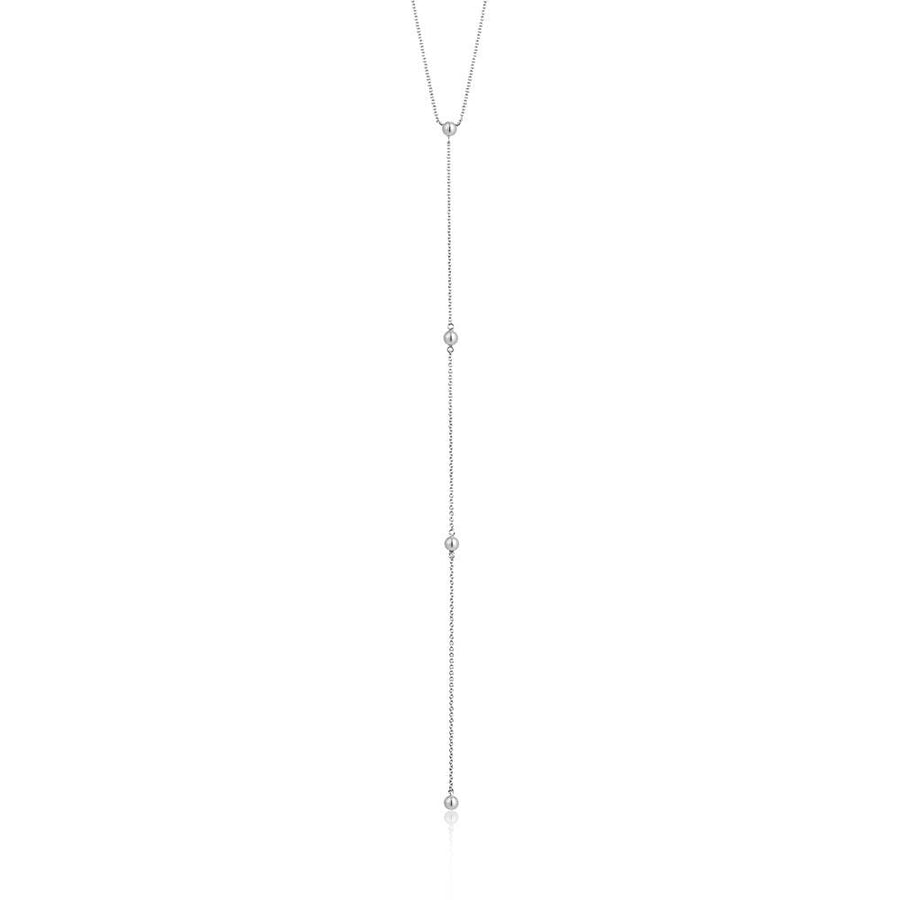 Ania Haie Modern Beaded Y Necklace - Silver