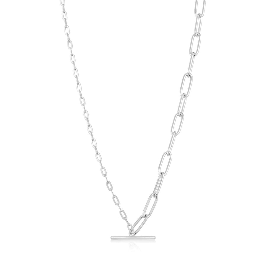 Ania Haie Mixed Link T-Bar Necklace  - Silver