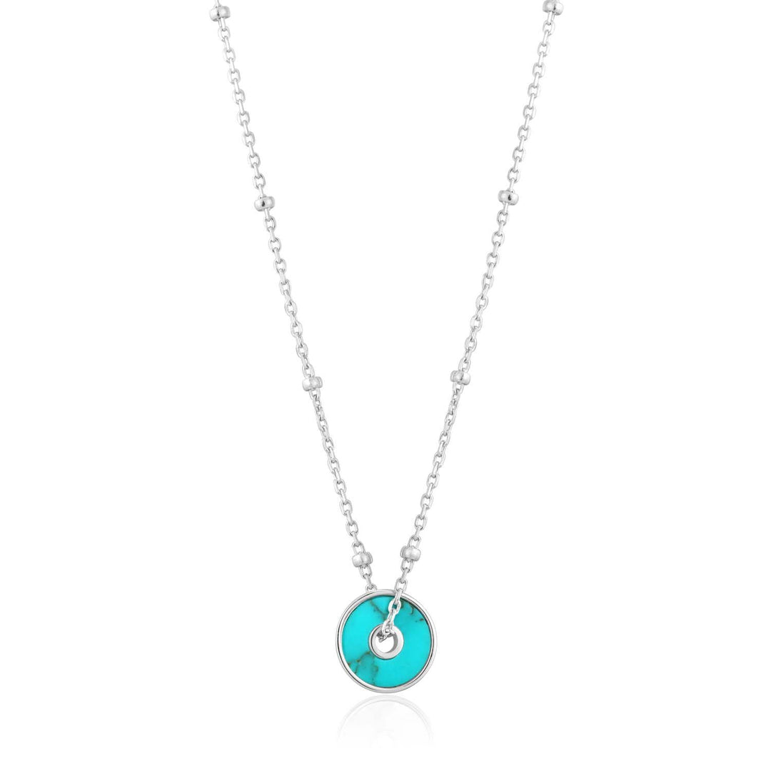 Ania Haie Turquoise Disc Necklace - Silver