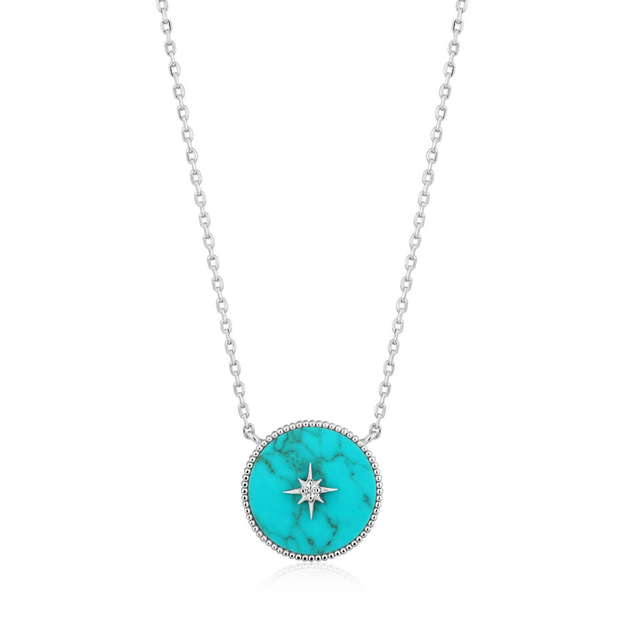Ania Haie Turquoise Emblem Necklace - Silver