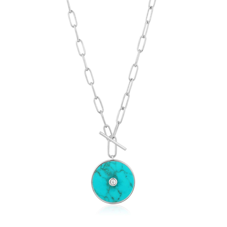 Ania Haie Turquoise T-Bar Necklace - Silver