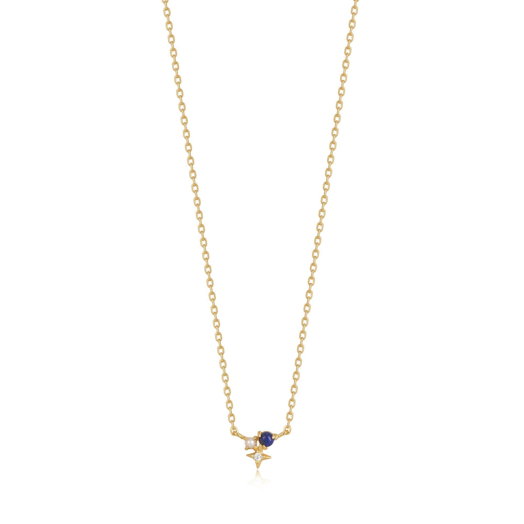 Gold Lapis Star Necklace