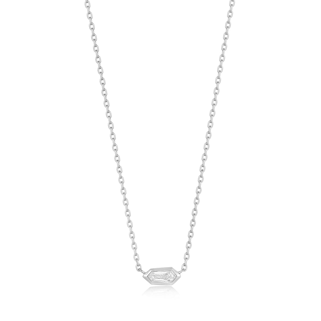 Ania Haie Silver Sparkle Emblem Chain Necklace