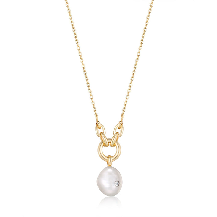 Ania Haie Gold Pearl Sparkle Pendant Necklace