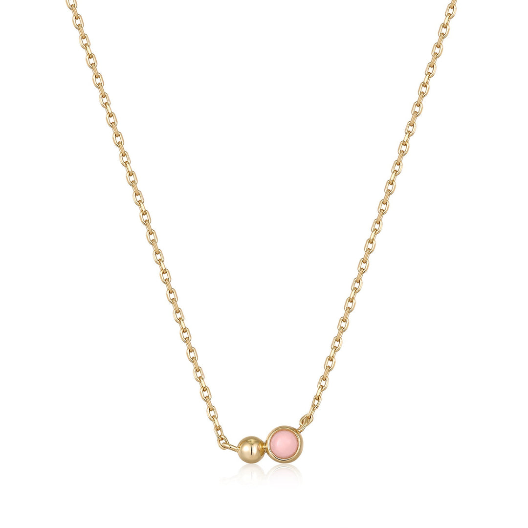 Ania Haie Gold Orb Rose Quartz Pendant Necklace
