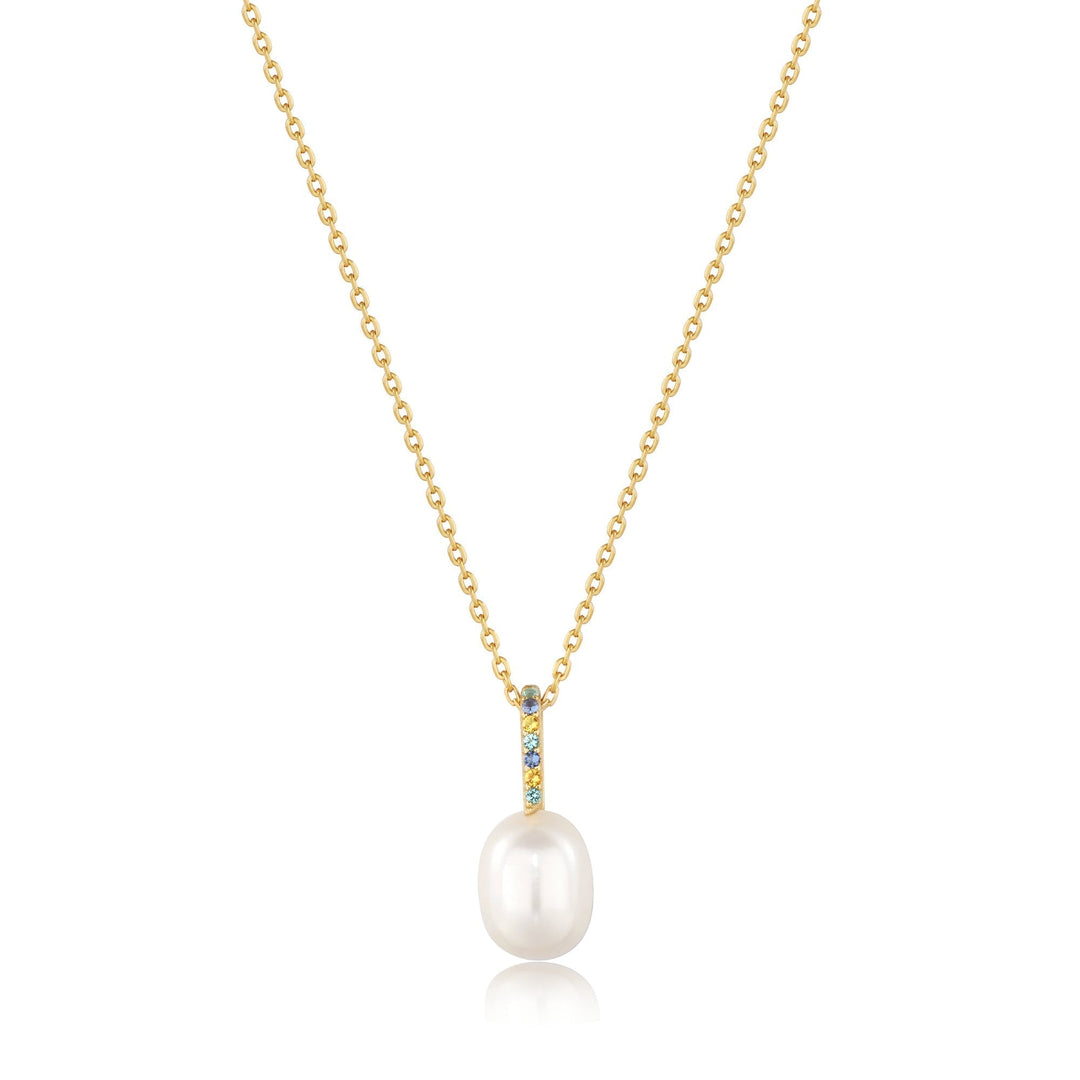Ania Haie Gold Gem Pearl Drop Pendant Necklace - B &amp; S Lyncris Jewellers