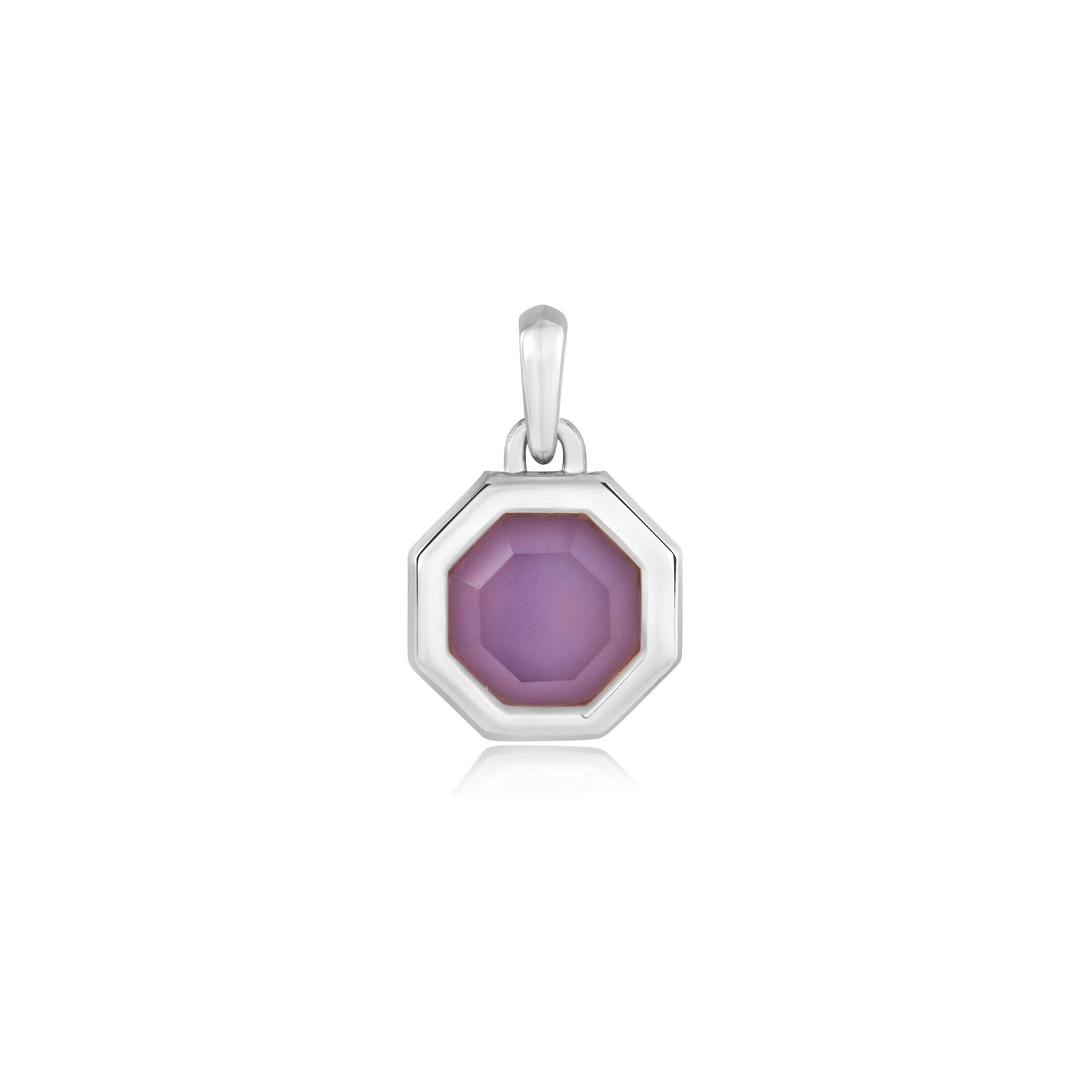 Ania Haie Silver Octagon Lilac Quartz Charm Pendant - B & S Lyncris Jewellers
