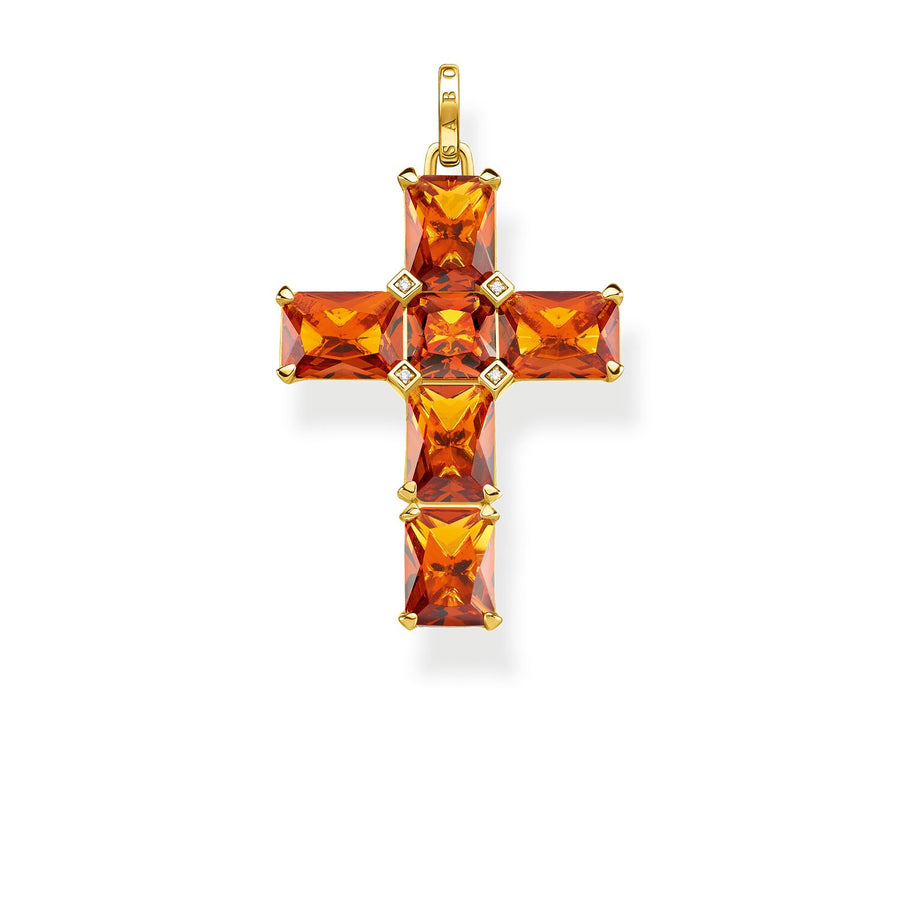 Thomas Sabo Pendant Cross Orange Stones | The Jewellery Boutique