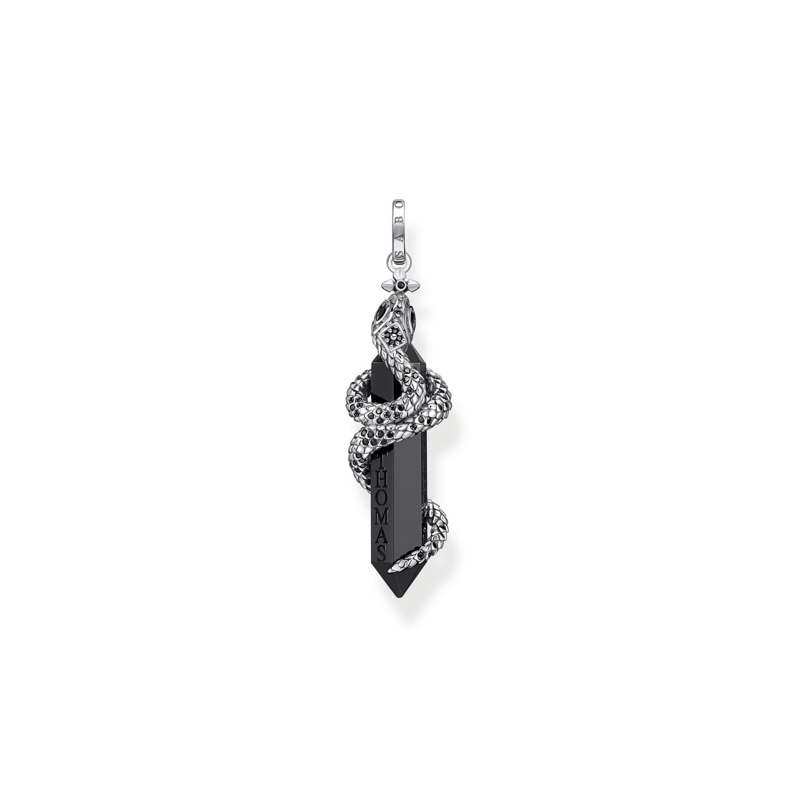 THOMAS SABO Pendant blackened onyx with snake - B & S Lyncris Jewellers