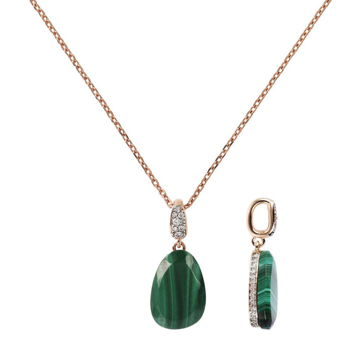 Bronzallure Necklace With Stone Pendant And PaveÂ© Details