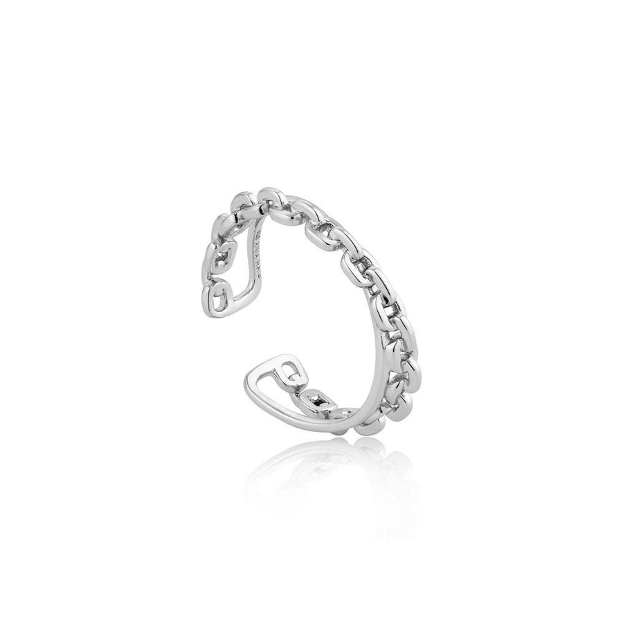 Ania Haie Chain Double Crossover Ring - Silver
