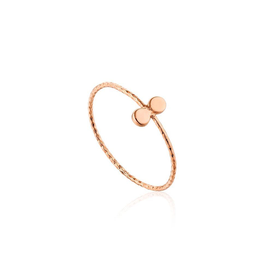 Ania Haie Texture Double Disc Ring - Rose Gold