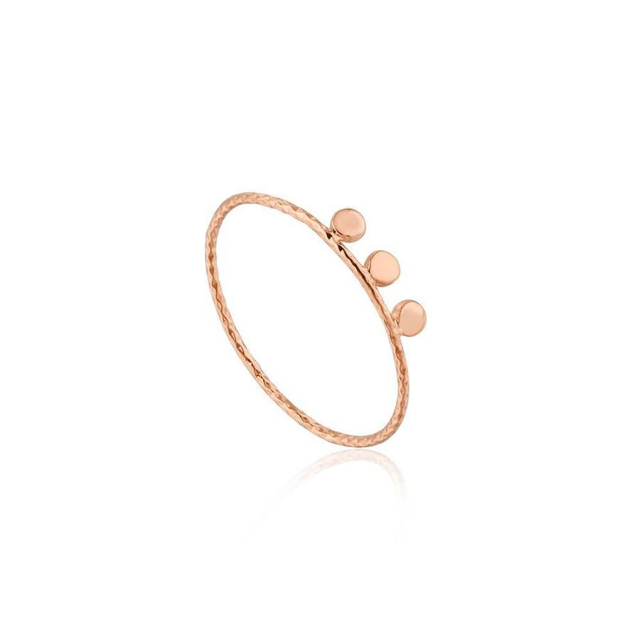 Ania Haie Texture Triple Disc Ring - Rose Gold