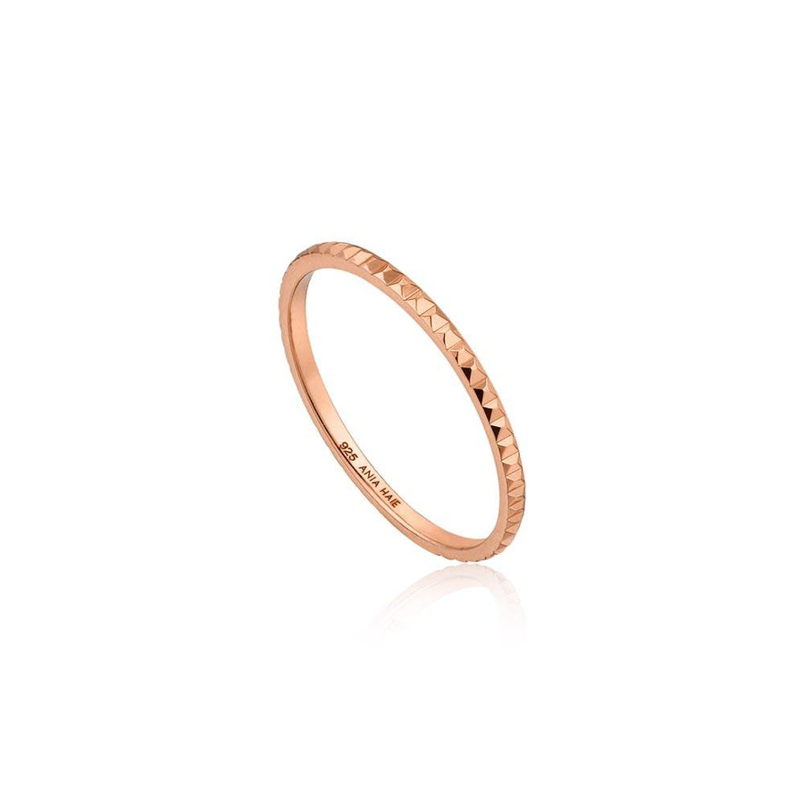 Ania Haie Texture Band Ring - Rose Gold