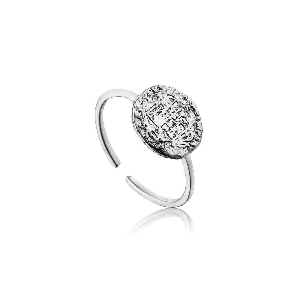Ania Haie Emblem Adjustable Ring - Silver