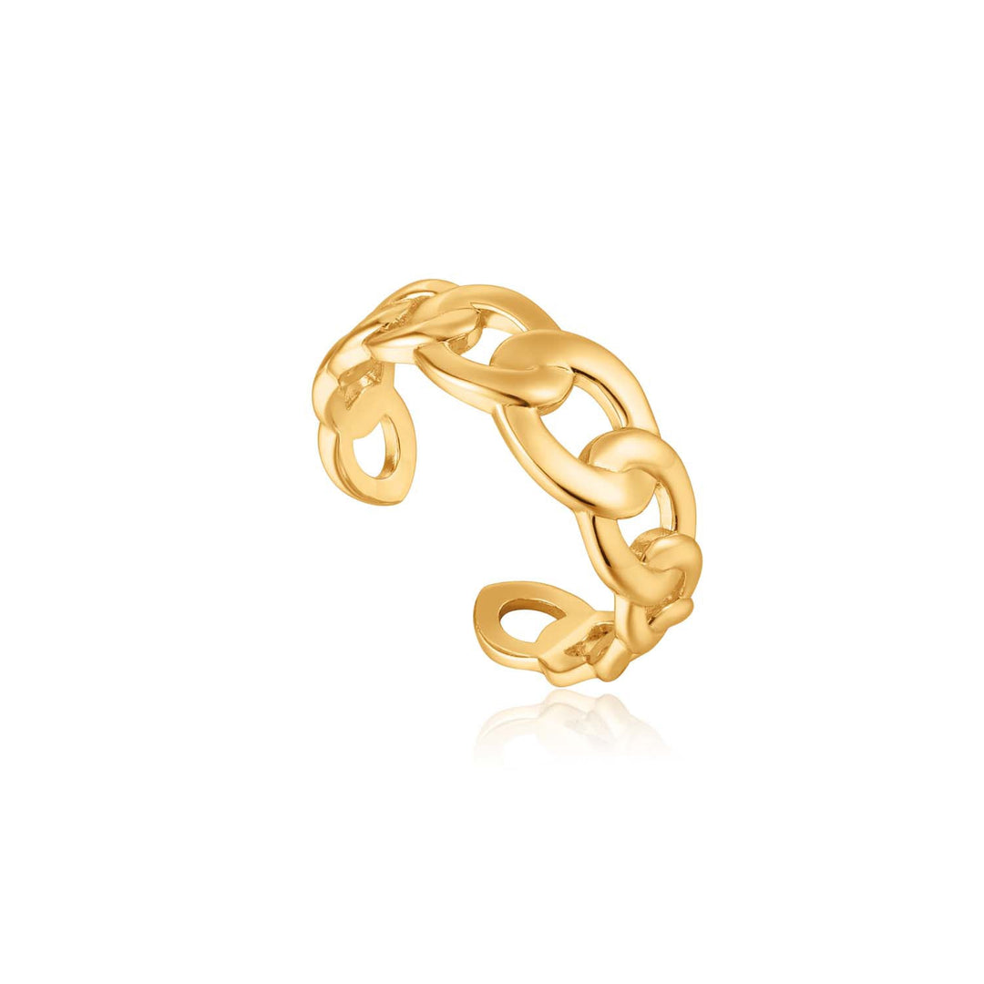 Ania Haie Curb Chain Adjustable Ring  - Gold