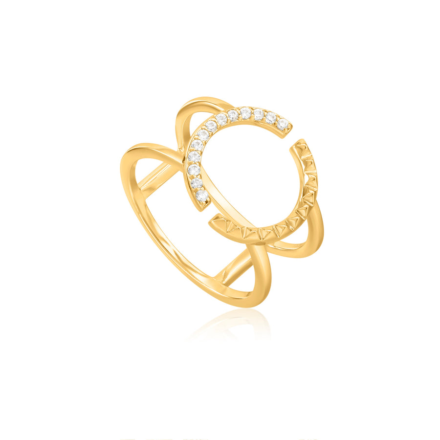 Ania Haie Gold Spike Double Ring