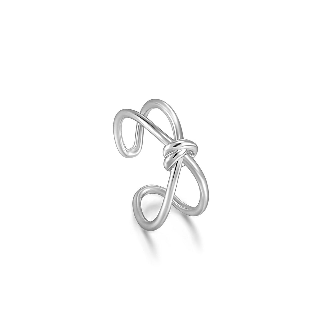 Silver Knot Double Band Adjustable Ring