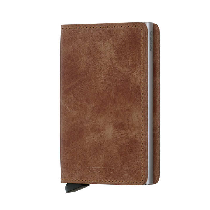 SECRID Slimwallet Leather Vintage Cognac Silver RFID SC8060