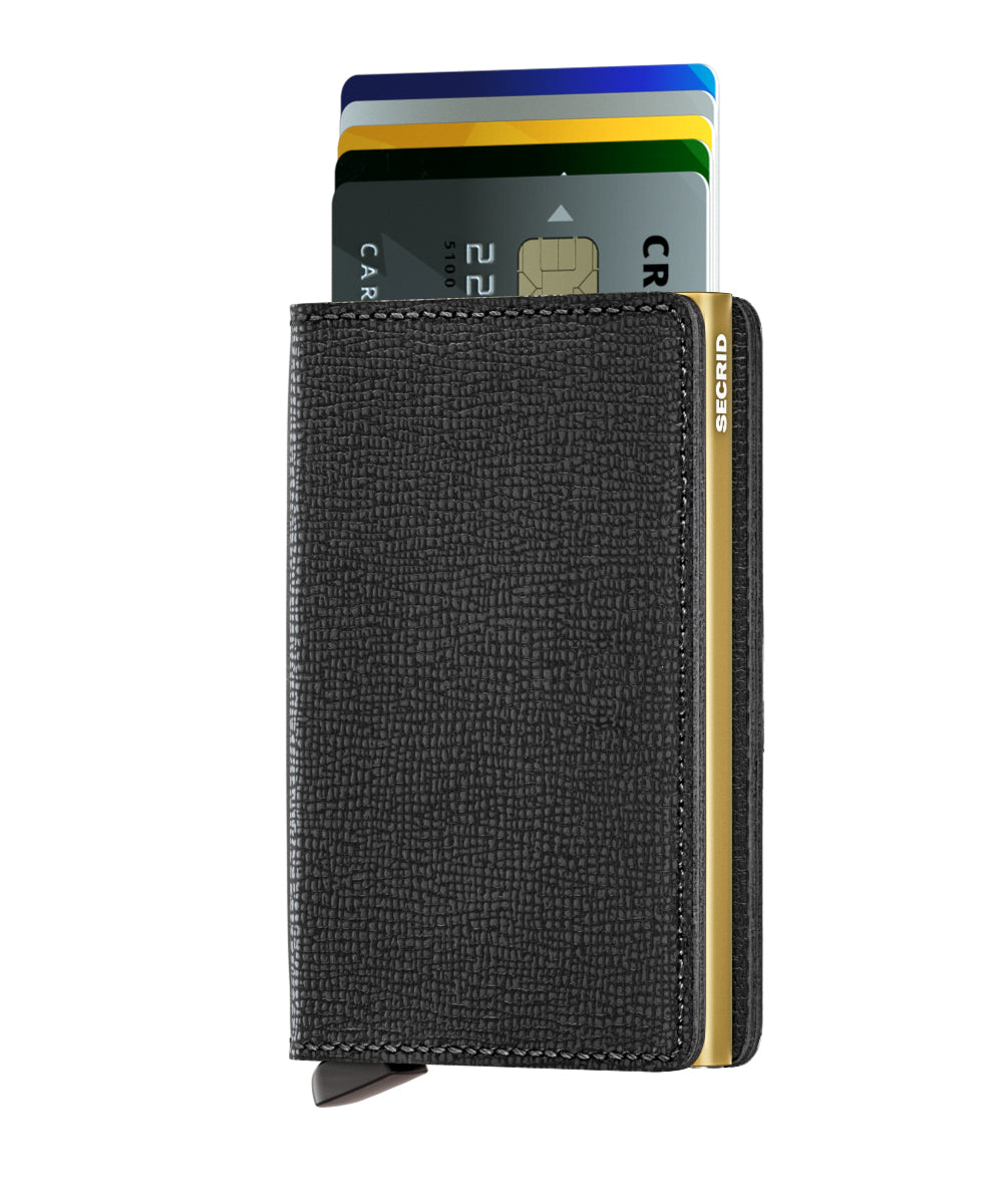 SECRID Slimwallet Crisple Black-Gold Leather RFID SC5564
