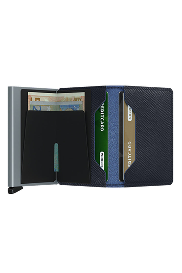 SECRID Slimwallet Saffiano Navy Leather Wallet RFID SC8459