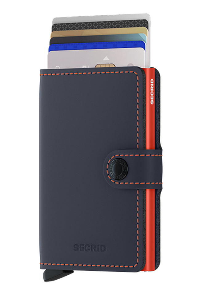 SECRID Miniwallet Matte Nighblue & Orange Leather SC9005 - B & S Lyncris Jewellers