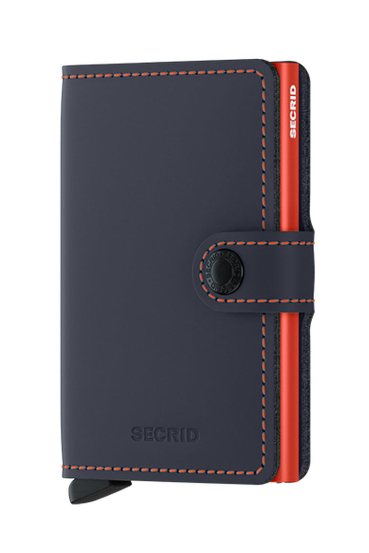 SECRID Miniwallet Matte Nighblue & Orange Leather SC9005