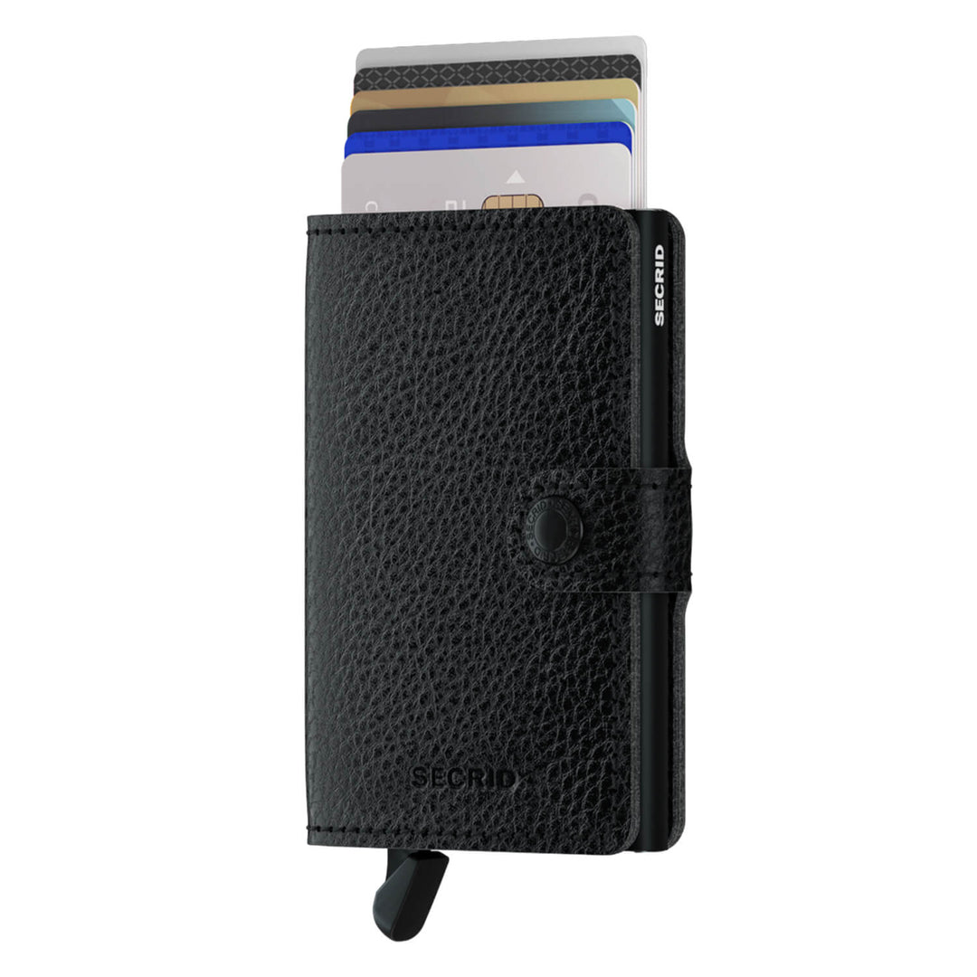 SECRID Miniwallet Veg Tanned Black-Black Leather Wallet SC8145