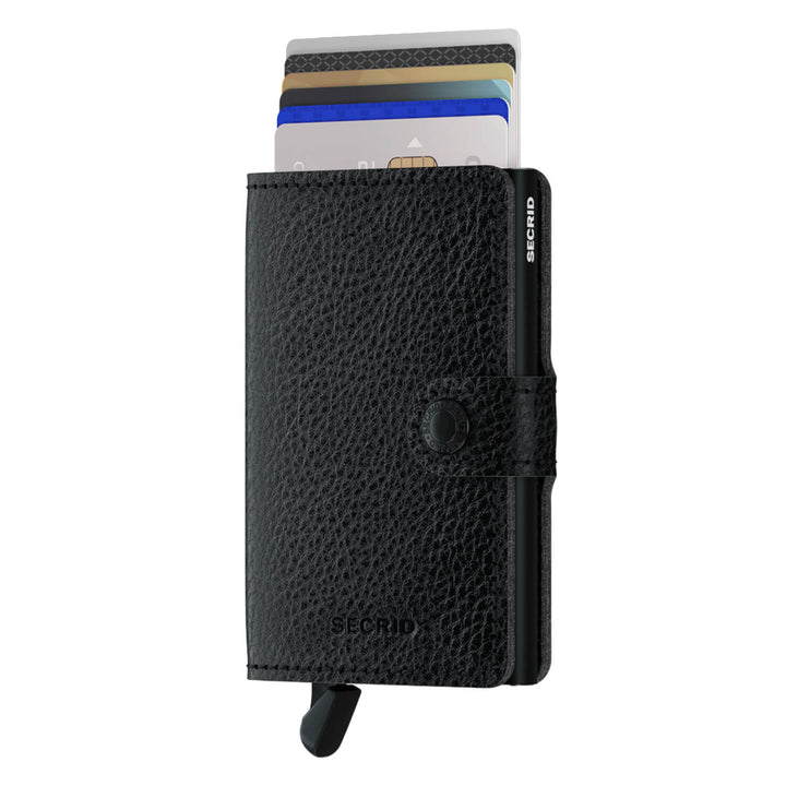 SECRID Miniwallet Veg Tanned Black-Black Leather Wallet SC8145